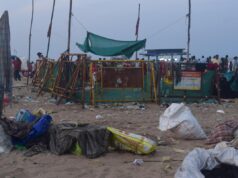 Linhas de batalha nas areias da Marina