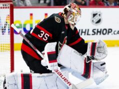 Linus Ullmark, dos senadores, retornará como reserva contra os Golden Knights