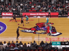 Processamento de Jamal Shead dos Raptors em velocidade vencedora