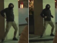 Homem descarrila reportagem ao vivo da BBC Escócia girando e empurrando na rua