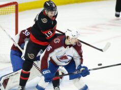 Senadores entregam ao líder da liga Avalanche a terceira derrota em quatro jogos