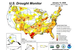 Mapa revela seca bizarra de janeiro que atingiu 130 milhões de americanos