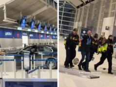 Carro bate no terminal do aeroporto de Detroit em vídeo maluco