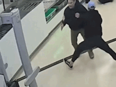 Vídeo mostra transeunte do aeroporto atacando suspeito de violação da TSA em fração de segundo