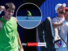 Saques nas axilas, pré-adolescentes e comédia – Alcaraz-Moutet emociona o público australiano!