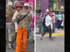 Shia LaBeouf comemora Lundi Gras em Nova Orleans