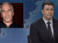 Colin Jost faz uma piada digna de espanto sobre Epstein no SNL Weekend Replace