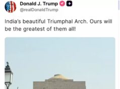 ‘O nosso será o maior de todos!’ Trump compartilha foto do ‘lindo’ India Gate