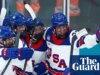 EUA dominam o Canadá, com poucos jogadores, para encerrar o jogo do grupo de hóquei feminino