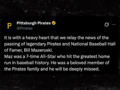 Invoice Mazeroski, membro do Corridor da Fama do Beisebol, morre aos 89 anos