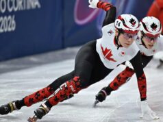 Patinagem de vitesse na pista de corte: Courtney Sarault remporte o bronze au 500 m