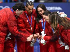 Patinage de vitesse sur courte piste aux Jeux olympiques: nos patineurs se couvrent d’argent au relais mixte