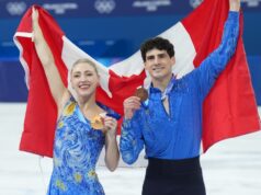 Os canadenses Piper Gilles e Paul Poirier conquistam o bronze na dança olímpica no gelo