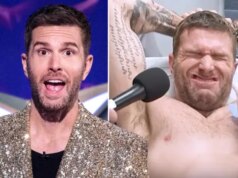 O apresentador do Masked Singer, Joel Dommett, faz um piercing que ‘odeia’ depois de perder a aposta