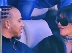 Lewis Hamilton e Kim Kardashian vistos pela primeira vez em público no Tremendous Bowl