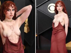 Chappell Roan fica de topless no tapete vermelho do Grammy