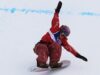 Laurie Blouin, do Canadá, termina em quinto lugar no snowboard Slopestyle feminino olímpico