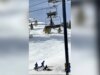 Menina de 12 anos balança em um teleférico de esqui na Califórnia antes de cair no chão em um vídeo assustador