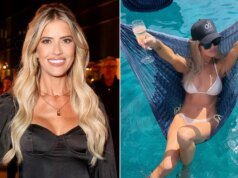 Christina Haack exibe marca de champanhe em um minúsculo biquíni branco durante a fuga de St Barth