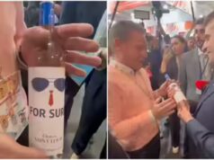 Óculos de sol aviador, ‘Com certeza’: Emmanuel Macron recebe vinho inspirado em seu discurso em Davos