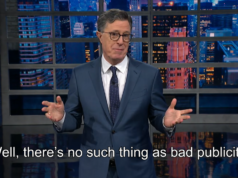 Stephen Colbert reage ao ser mencionado nos arquivos de Epstein
