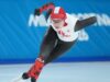 A patinadora de velocidade canadense Beatrice Lamarche termina em quinto lugar nos 1.000m nas Olimpíadas