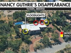 A casa de Nancy Guthrie equipada com holofotes; autoridades investigam supostas pistas de notas de resgate