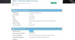 Oppo Discover N6 chega ao banco de dados NBTC, o lançamento world pode ocorrer em breve
