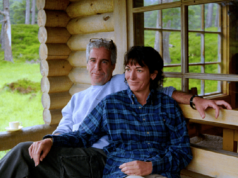 Ghislaine Maxwell aparecendo virtualmente para depoimento na Câmara