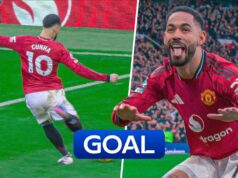 ‘Finalização enfática!’ | Gol sensacional de Cunha dobra vantagem do Man Utd sobre o Fulham